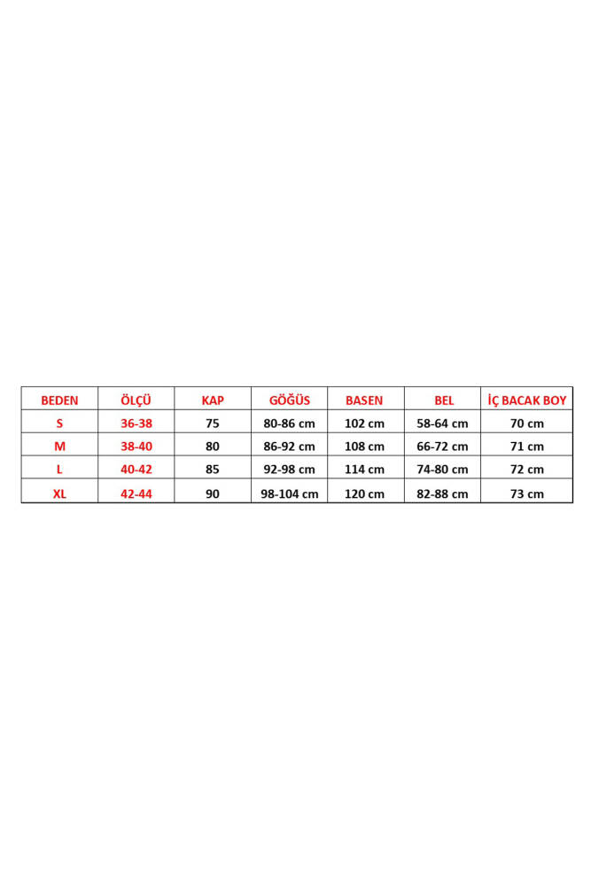 Saten 3'lü Kadın Sabahlık Takım - 2475 Kırmızı - 7