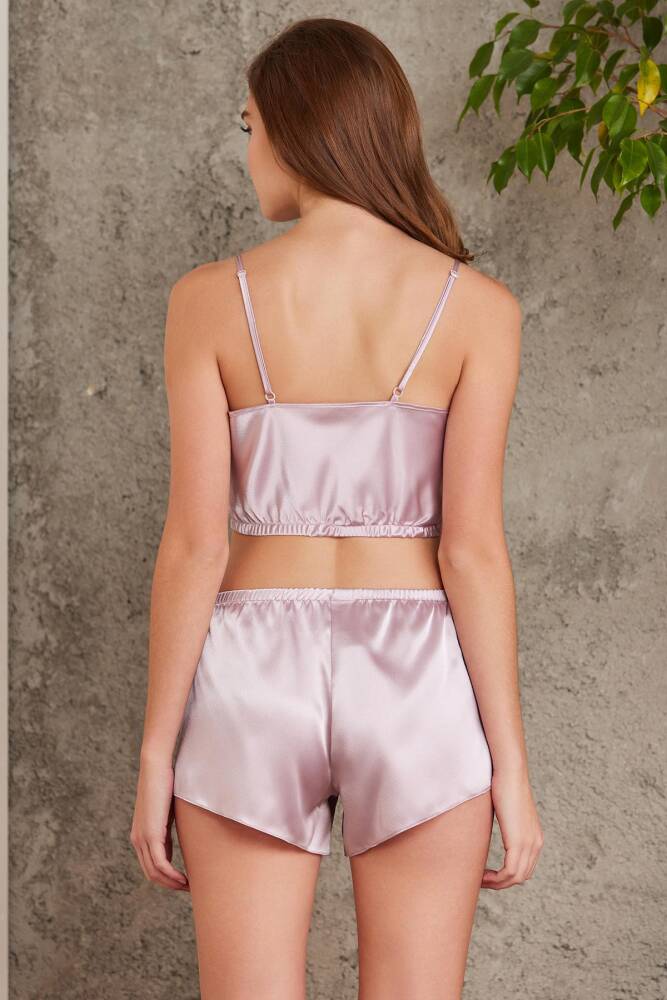 Pierre Cardin Crop'lu Saten Şort Takım - 467 Rose - 3