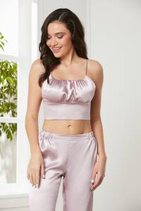 Pierre Cardin Saten 3'lü Kadın Pijama Takımı - 2075 Rose - 4