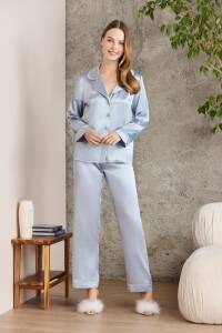 Pierre Cardin Saten Biyeli Pijama Takımı - 1200 - 1