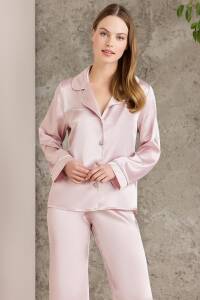 Pierre Cardin Saten Biyeli Pijama Takımı - 1200 Pudra - 2