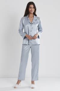 Pierre Cardin Saten Dantelli Pijama Takımı - 1438 Mist - 1