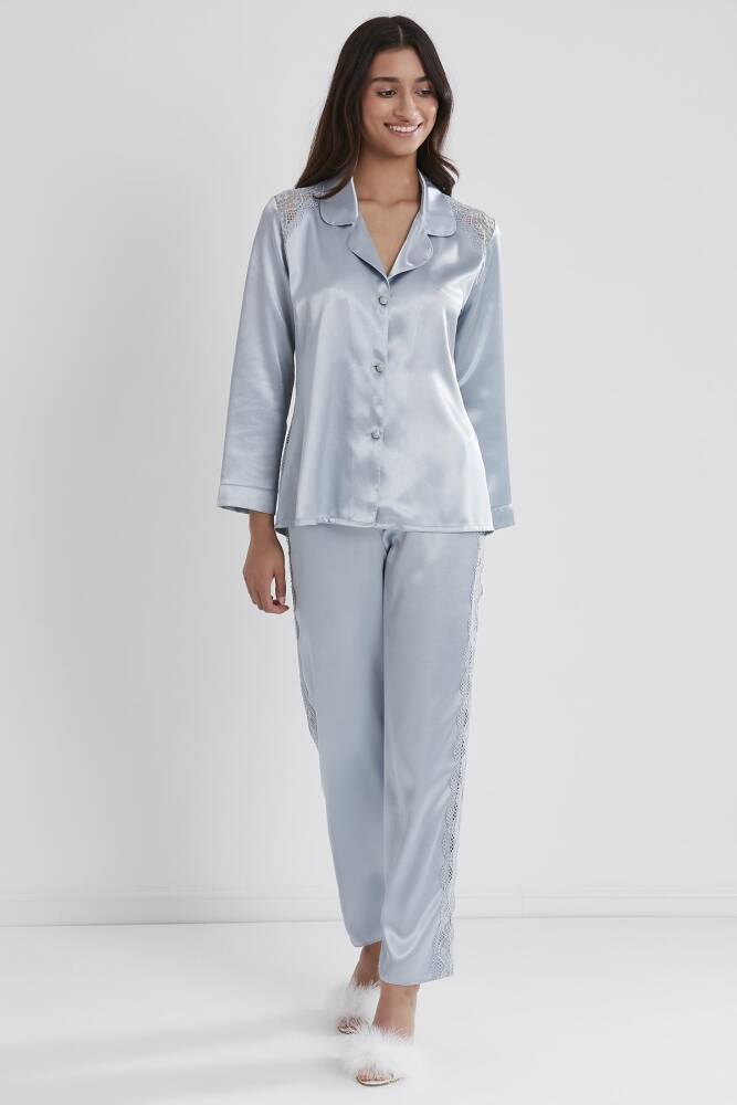 Pierre Cardin Saten Dantelli Pijama Takımı - 1438 Mist - 2