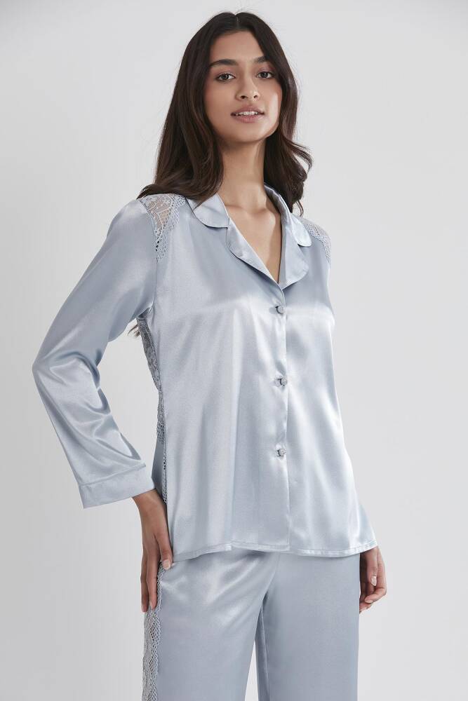 Pierre Cardin Saten Dantelli Pijama Takımı - 1438 Mist - 3