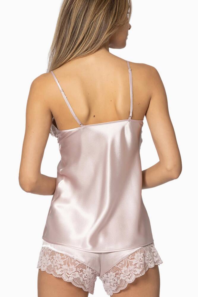 Pierre Cardin Saten Dantelli Şort - Babydoll Takım - 405 Pudra - 3