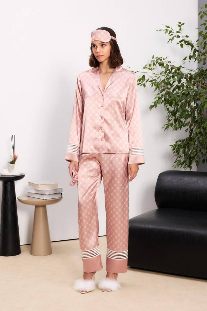 Saten Kadın Pijama Takımı - 1320 Brandy - 1